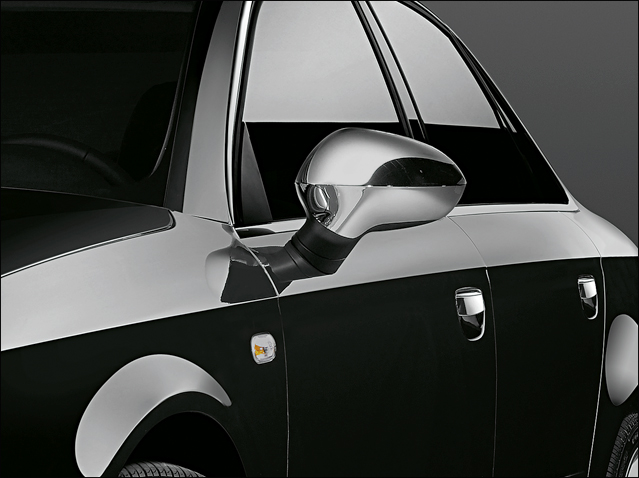 Matt chrome rear-view mirror frame set
